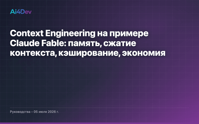 Context Engineering на примере Claude Fable: память, сжатие контекста, кэширование, экономия