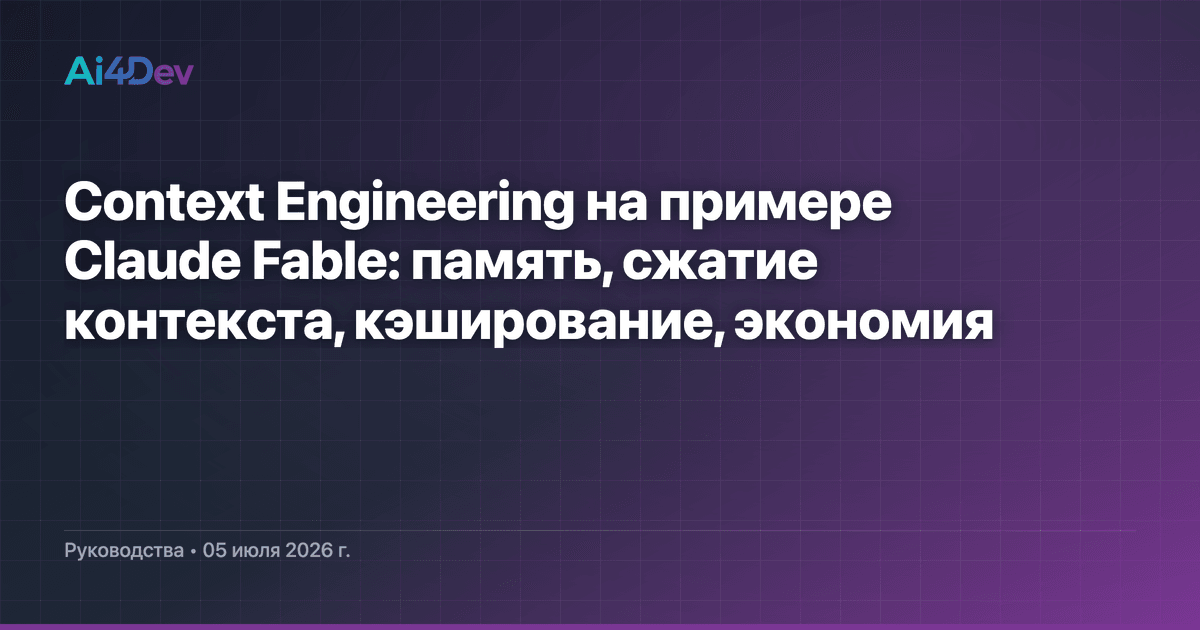 Context Engineering на примере Claude Fable: память, сжатие контекста, кэширование, экономия